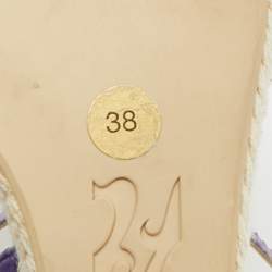 Pre Owned Gina Size 38 Purple Python Leather Crystal Embellished Wedge Ankle Strap Sandals