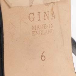 Pre Owned صندل سيور جينا جلد لامع مزخرف بالكريستال أسود مقاس 39