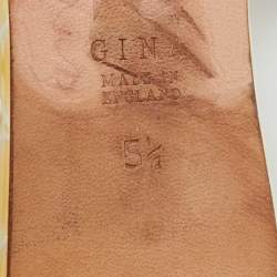 Pre Owned صندل سلايد جينا جلد ميتاليك مزخرف كريستال مقاس 38.5