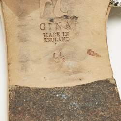 مملوكة مسبقًا صندل جينا فلات مزخرف كريستال جلد أصفر مقاس 41