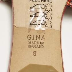 مملوكة مسبقًا Gina Size 41 Two Tone Leather Crystal Embellished Slide Sandals