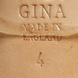 Pre Owned صندل جينا تي-ستراب منصة مزخرف كريستال جلد لامع أسود مقاس 40.5