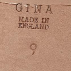 Pre Owned صندل جينا روديو جلد أزرق منقوش كروك شريحة مقاس 42