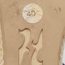 Pre Owned Gina Size 40 Purple Python Leather Crystal Embellished Platform Wedge Ankle Strap Sandals