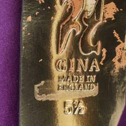 Pre Owned Gina Clair Hoodie Size 38.5 Purple Satin Platform Pumps