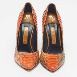 Pre Owned Gina Wynne Size 37 Multicolor Python Leather Pumps