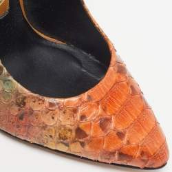 Pre Owned Gina Wynne Size 37 Multicolor Python Leather Pumps