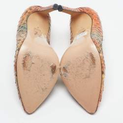 Pre Owned Gina Wynne Size 37 Multicolor Python Leather Pumps