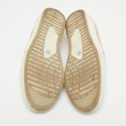 Pre Owned Gina Gioia Size 38 Dusty Pink Leather Satin Crystal Embellished Slip On Sneakers