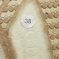 Pre Owned Gina Gioia Size 38 Dusty Pink Leather Satin Crystal Embellished Slip On Sneakers