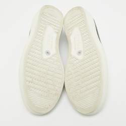 Pre Owned Gina Gioia Size 38 Black Leather and Satin Crystal Embellished Slip On Sneakers