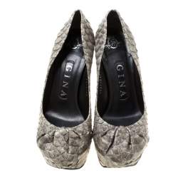 Gina Grey Python Leather Claire Hoodie Platform Pumps Size 36.5