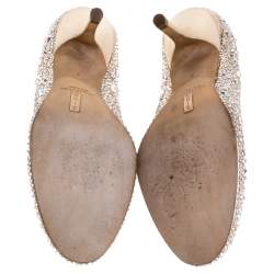 مملوكة مسبقًا Gina Beige Crystal Embellished Satin Pumps Size 37