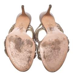 مملوكة مسبقًا صندل سلايدز جينا مرصع كريستال بنفسجي فاتح ميتالك مقاس 39