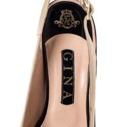 Pre Owned صندل جينا فتحة كعب مقدمة مدببة جلد لونين مقاس 38.5