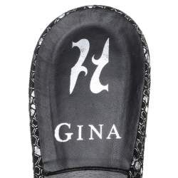 Pre Owned صندل سلايد جين مقدمة مفتوحة مزخرف سويدي مزخرف أسود مقاس 39