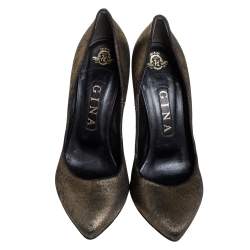Pre Owned Gina Metallic Bronze Nubuck Pumps Size 39
