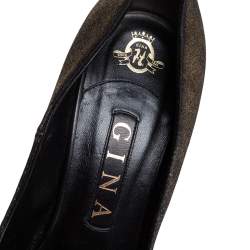 Pre Owned Gina Metallic Bronze Nubuck Pumps Size 39