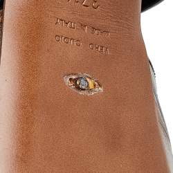 Gina Black Leather Open Toe Platform Pumps Size 37.5