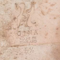 مملوكة مسبقًا Gina Brown Leather Crystal Embellished Flat Sandals Size 38.5