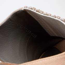 مملوكة مسبقًا صندل جينا سويدي مزخرف كريستال نعل روكي سميك مقاس 40