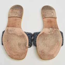 مملوكة مسبقًا Gina Yellow Patent  Crystal Embellished  Flat Sandals  Size 39.5