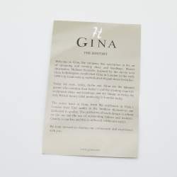 Pre Owned Gina Silver Leather Crystal Embellished Slingback Sandals Size 38.5