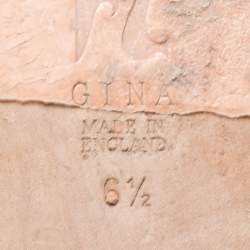 Pre Owned صندل فلات جينا أصفر لامع  مزين بالكريستال مقاس 39.5