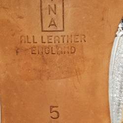 Pre Owned صندل جينا جلد فضي فتحة كعب مزخرف كريستال مقاس 38