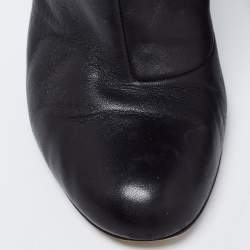 Gina Black Leather Midcalf Boots Size 39.5