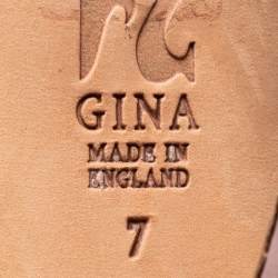 مملوكة مسبقًا Gina Pink Satin Crystal Embellished Peep-Toe Platform Slingback Sandals Size 40