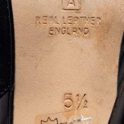 Pre Owned Gina Black Leather Embellished Slingback Sandals Size 38.5