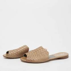 Gina Brown Python Leather Cordelia Flat Slides Size 37