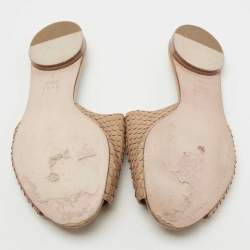 Gina Brown Python Leather Cordelia Flat Slides Size 37