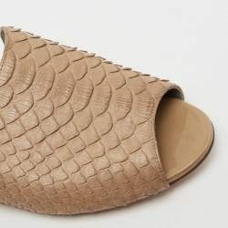 Gina Brown Python Leather Cordelia Flat Slides Size 37