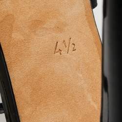 Gina Black Satin Ankle Strap Platform Sandals Size 37.5