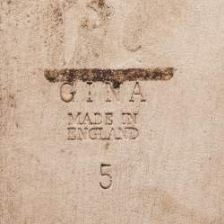 Pre Owned Gina White Leather Embellished Thong Flats Size 38