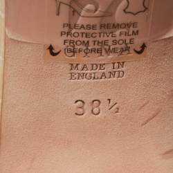 Pre Owned Gina Beige Crystal Embellished Leather Loren Slide Sandals Size 38.5