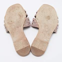 Gina Beige Patent Leather Loren Slide Flats Size 38.5 