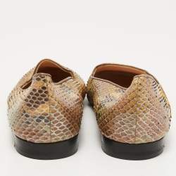 Pre Owned Gina Multicolor Python Smoking Slippers Size 39