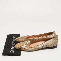 Pre Owned Gina Multicolor Python Smoking Slippers Size 39