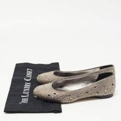 Gina Grey Crystal Embellished Satin Ballet Flats Size 37