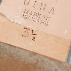 مملوكة مسبقًا Gina Blue Croc Embossed Leather Crystal Embellished Loren Slides  Sandals Size 36.5