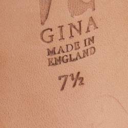 مملوكة مسبقًا صندل جينا فتحة كعب مزخرف كريستال جلد لامع رمادي داكن مقاس 40.5