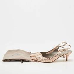 مملوكة مسبقًا Gina Metallic Python Slingback Pumps Size 37