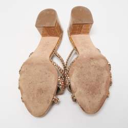 مملوكة مسبقًا صندل سلايد جينا كريستال بنفسجي مزخرف مقاس 38.5