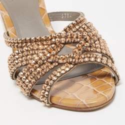 مملوكة مسبقًا صندل سلايد جينا كريستال بنفسجي مزخرف مقاس 38.5