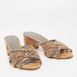 مملوكة مسبقًا صندل سلايد جينا كريستال بنفسجي مزخرف مقاس 38.5