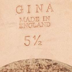 Pre Owned Gina Black Croc Embossed Leather Slip On Open Toe Flat Slides Size 38.5