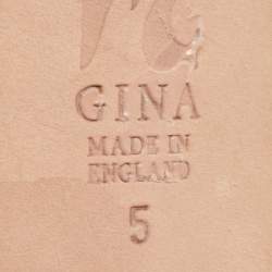 Pre Owned Gina Silver Glitter Fabric and Crystal Embellished Slide Sandals Size 38